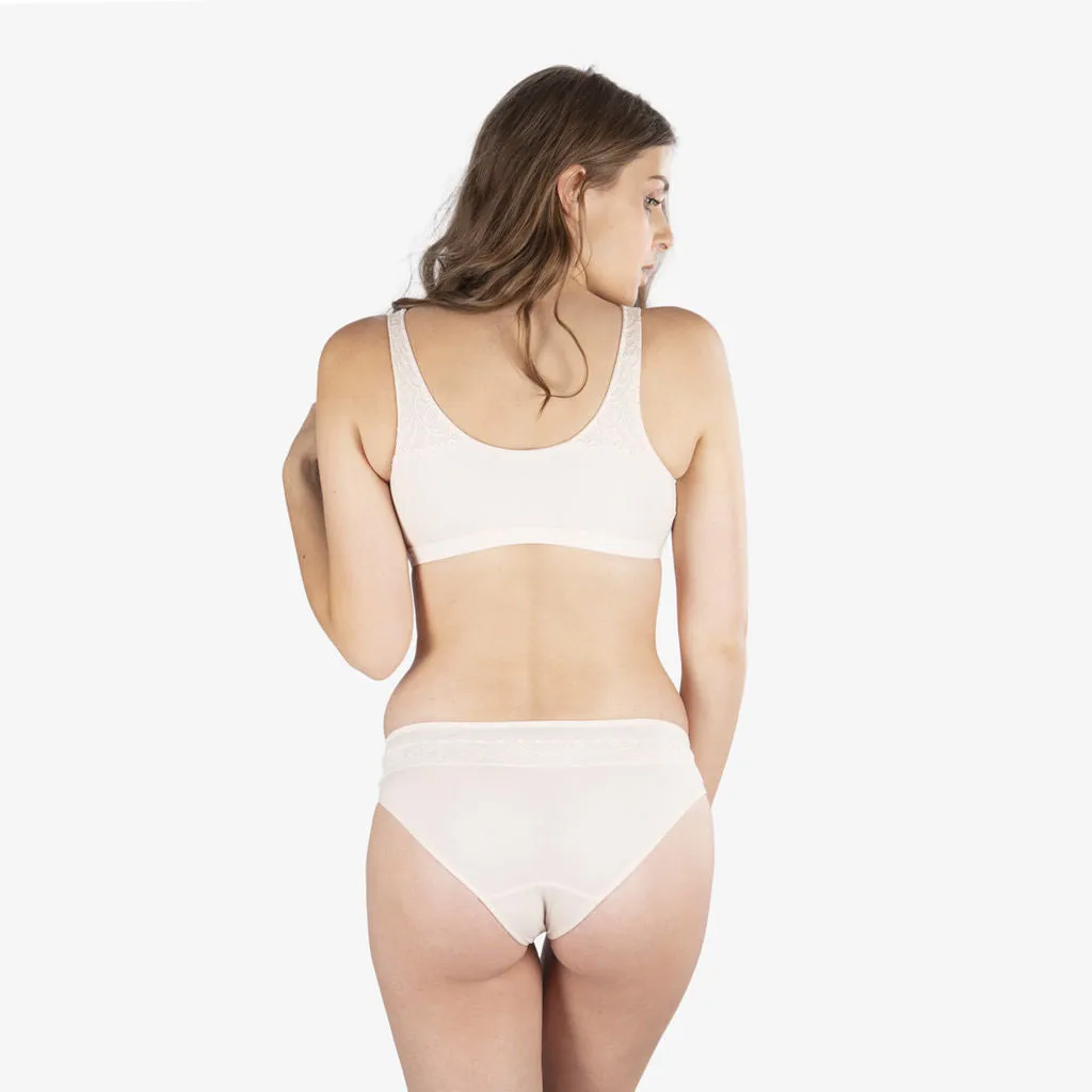Eco-Friendly Wireless Bra: 100% Pure Silk & Organic Cotton - Champagne