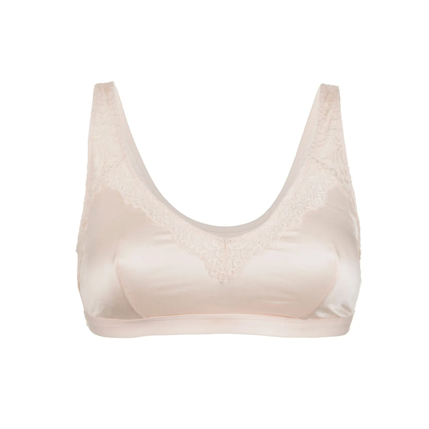 Eco-Friendly Wireless Bra: 100% Pure Silk & Organic Cotton - Champagne