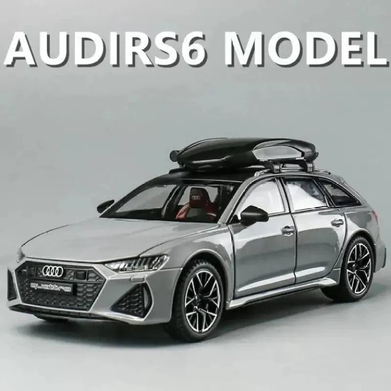 1:24 Metal Die Cast Car Resembling Audi R6 With Light & Sound (Pack of 1) - Assorted Colours