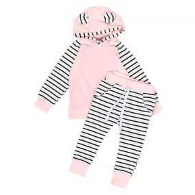 2Pcs/Set Adorable Autumn Newborn Baby Girls boys clothes set Hooded Infant Warm Jacket   Striped Pants 2PCS baby Clothes suit 2Pcs/Set Adorable Autumn Newborn Baby Girls boys clothes set Hooded Infant Warm Jacket   Striped Pants 2PCS baby Clothes suit