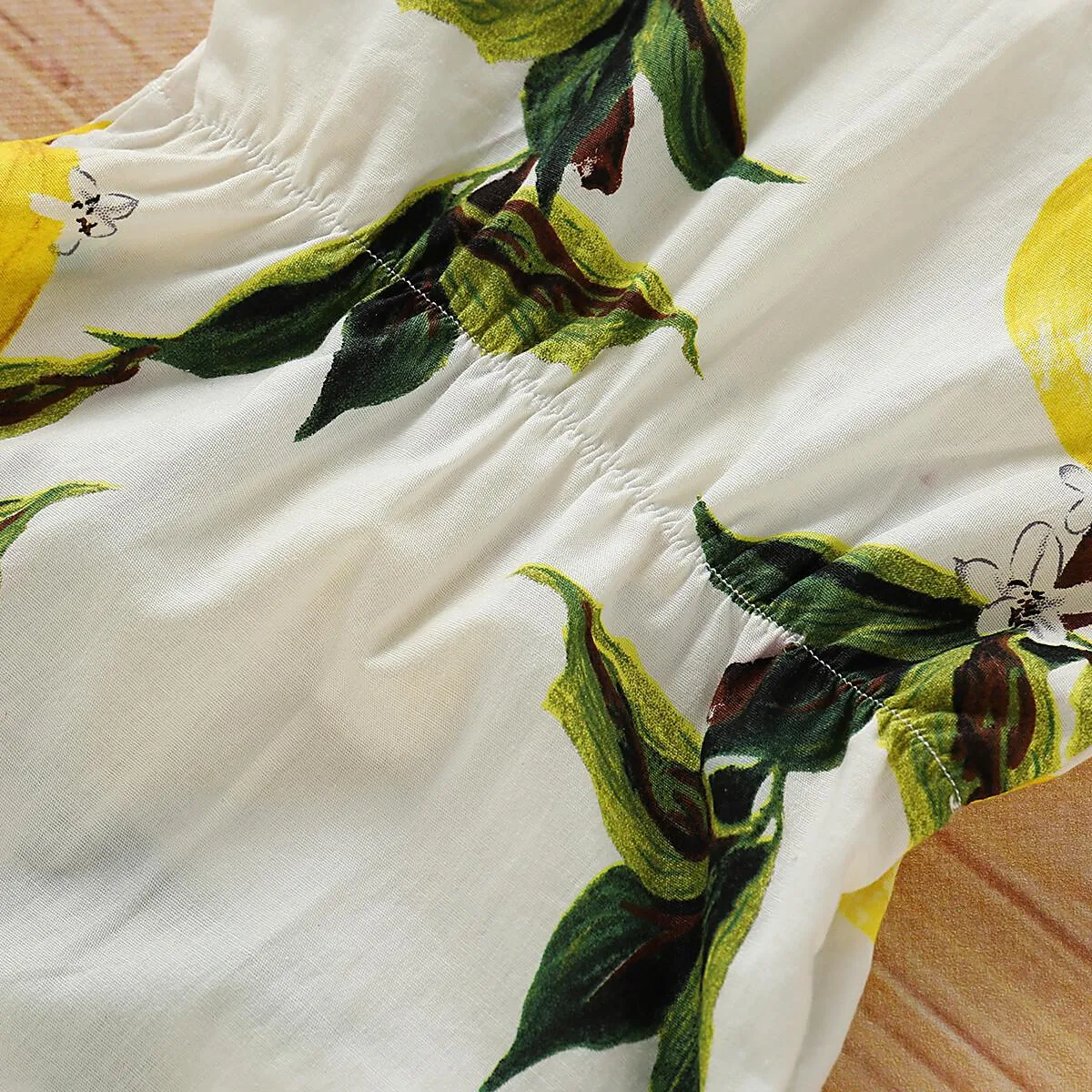 3-18M Kid Fashion Girl Clothes Strap Lemon Print One Piece Jumpsuit Baby Girl Onesie Bodysuit P Catpapa 196002