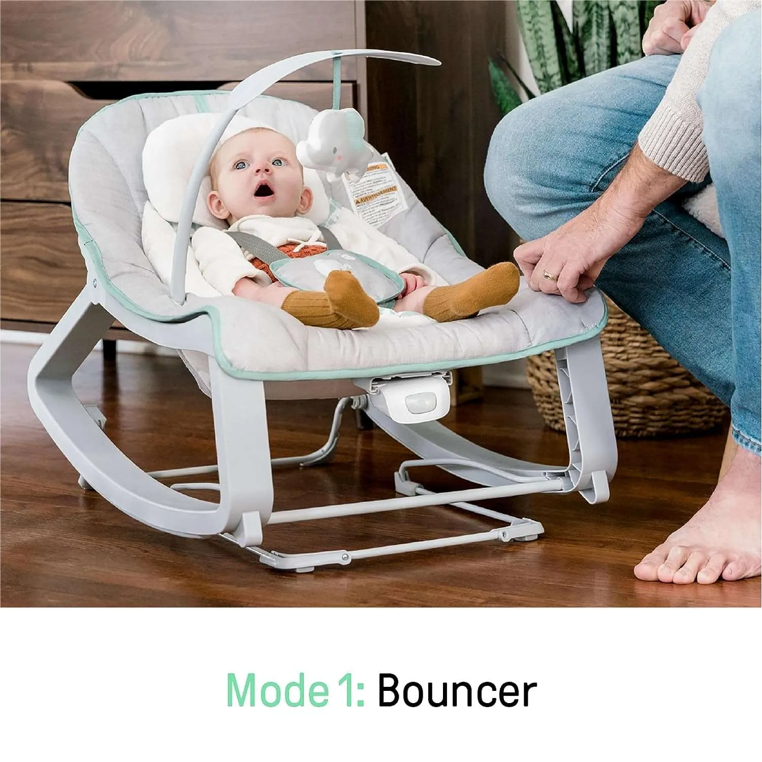 3-In-1 Grow with Me Vibrating Baby Bouncer, Seat & Infant to Toddler Rocker