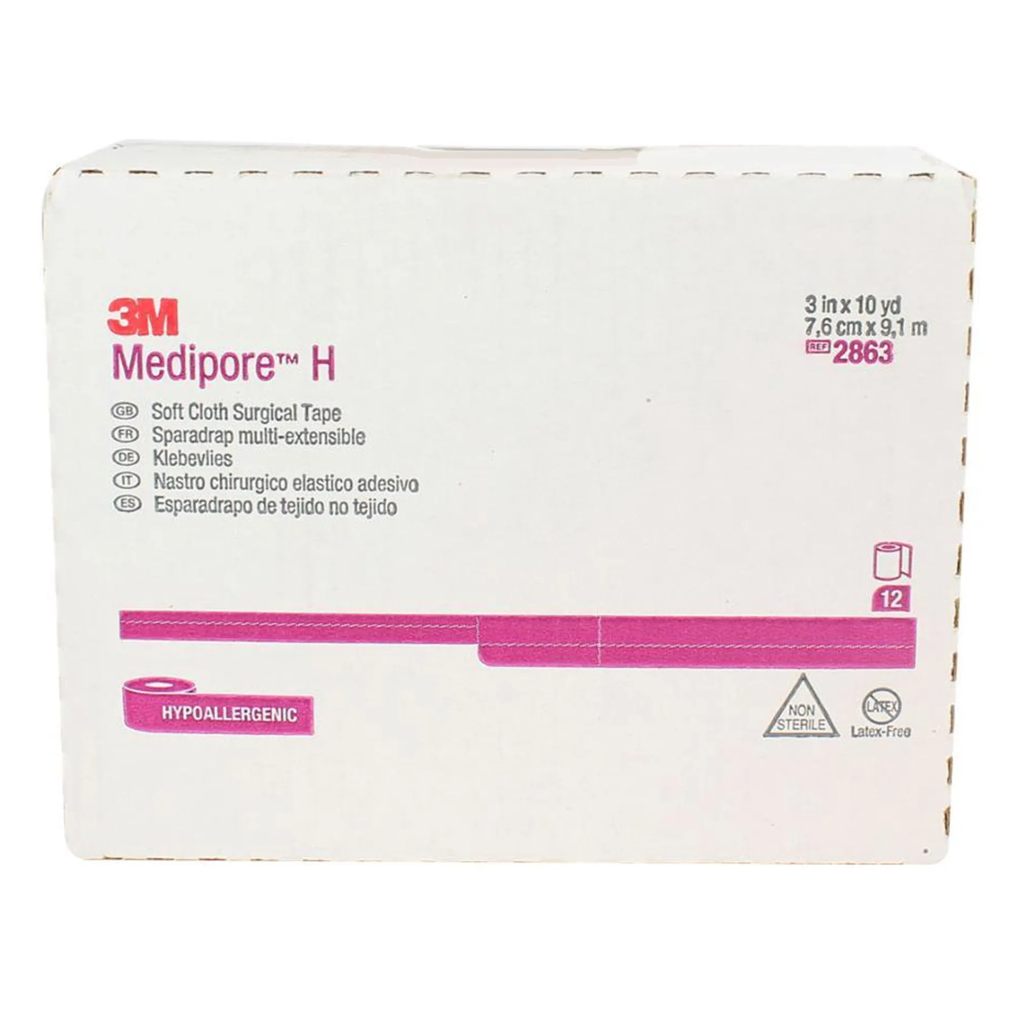 3M™ Medipore™ H Cloth Medical Tape, 3 Inch x 10 Yard, White, 1 Roll