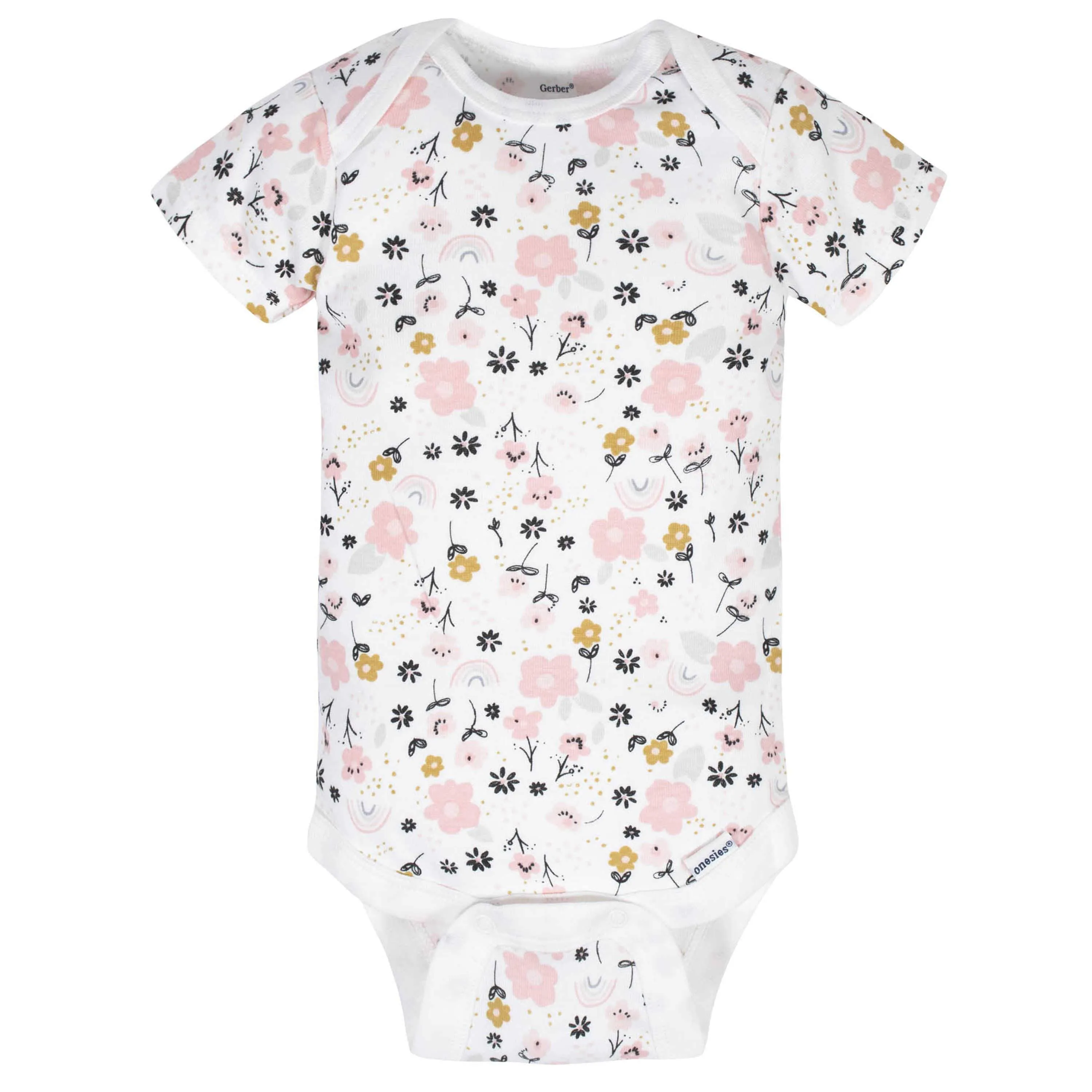 4-Pack Baby Girls Bear Short Sleeve Onesies® Bodysuits
