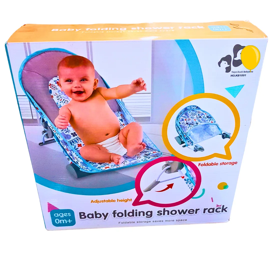 Adjustable Baby Folding Shower Rack | Comfortable Baby Bath Seat with Foldable Design | 0  Months