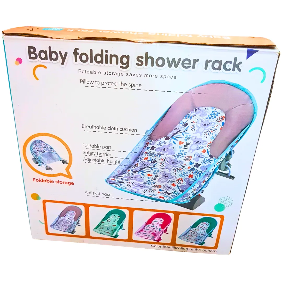 Adjustable Baby Folding Shower Rack | Comfortable Baby Bath Seat with Foldable Design | 0  Months
