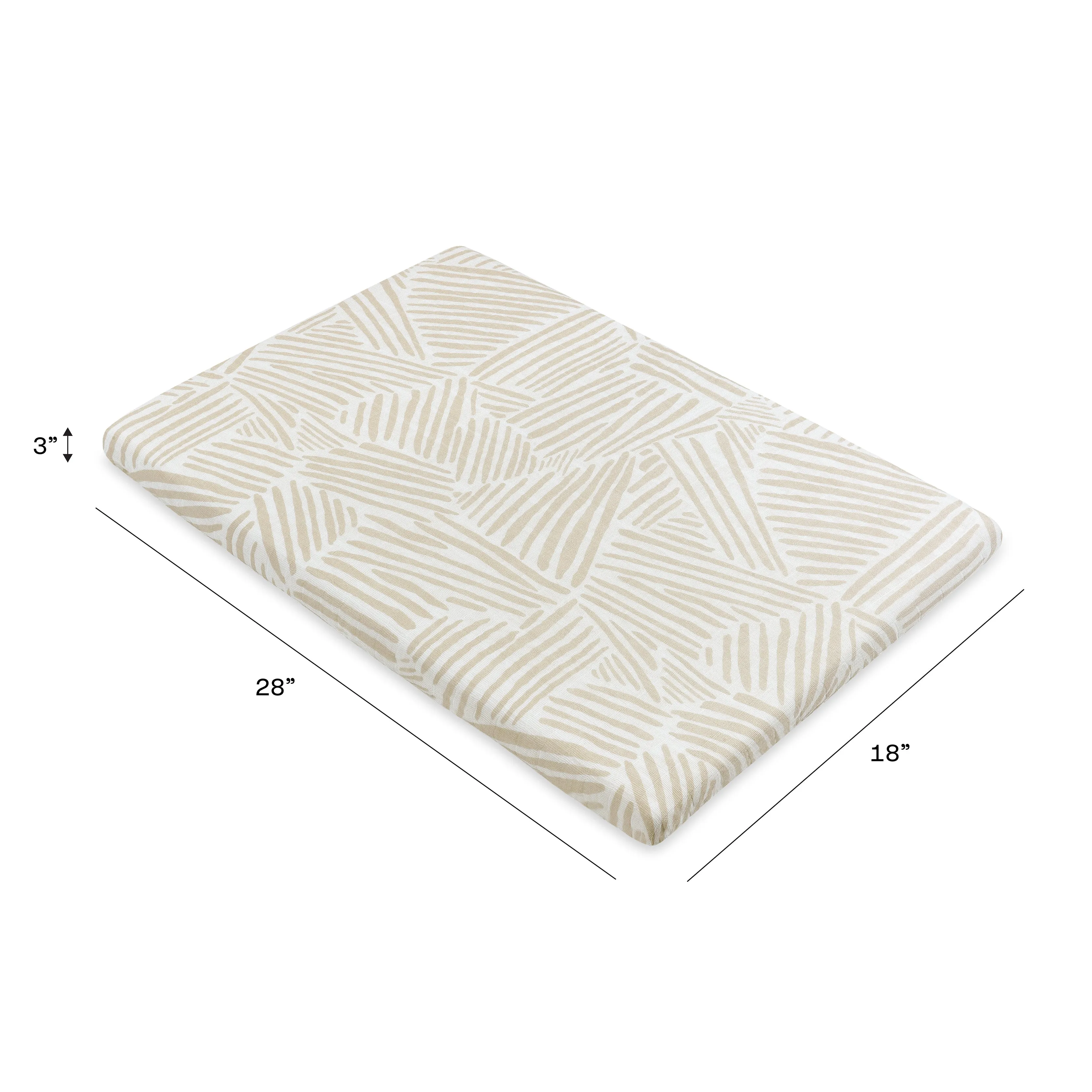 All-Stages Bassinet Sheet in GOTS-Certified Organic Muslin Cotton - Oat Stripe