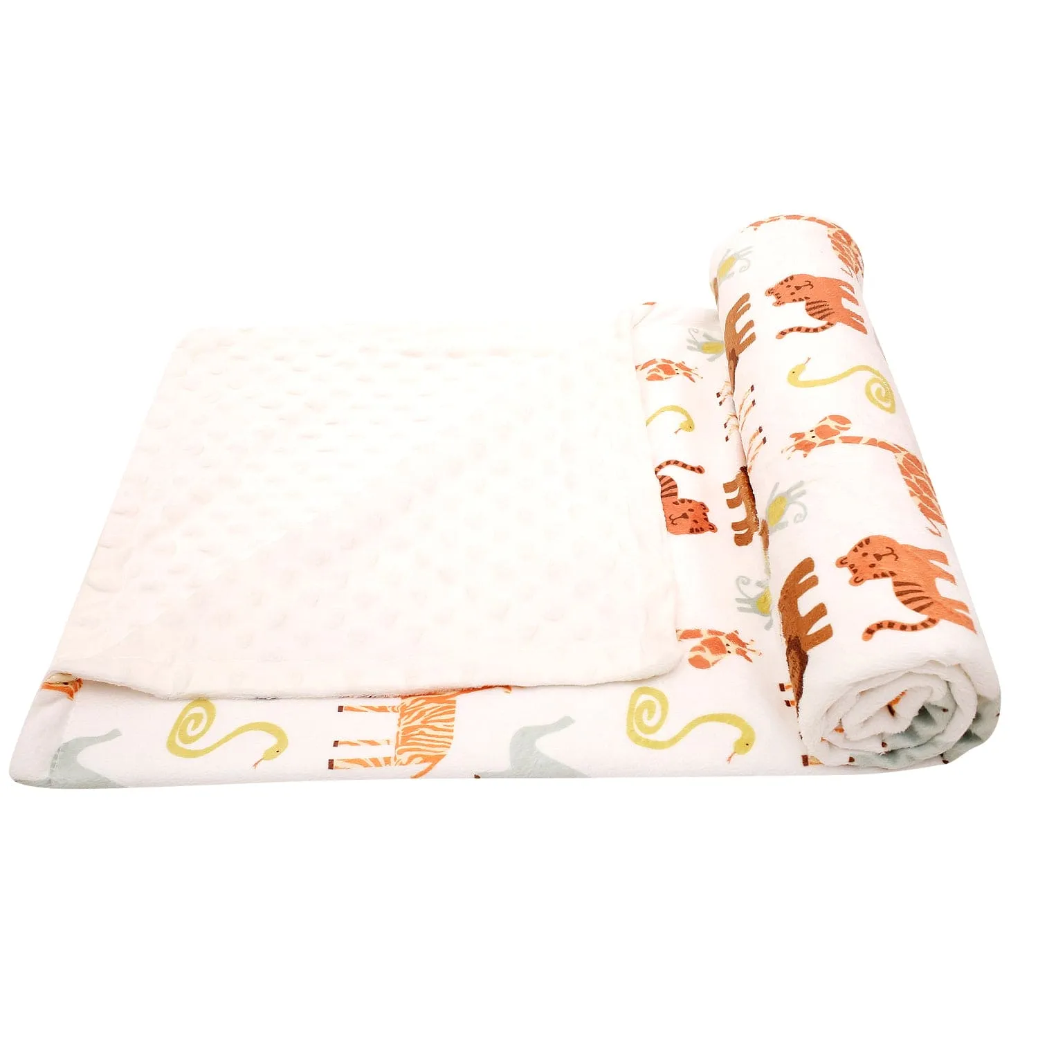Animal Kingdom White And Brown Blanket