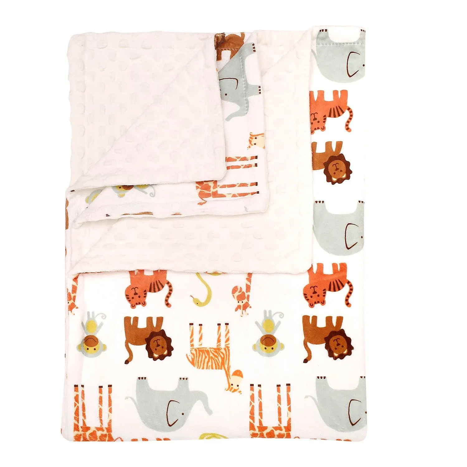 Animal Kingdom White And Brown Blanket