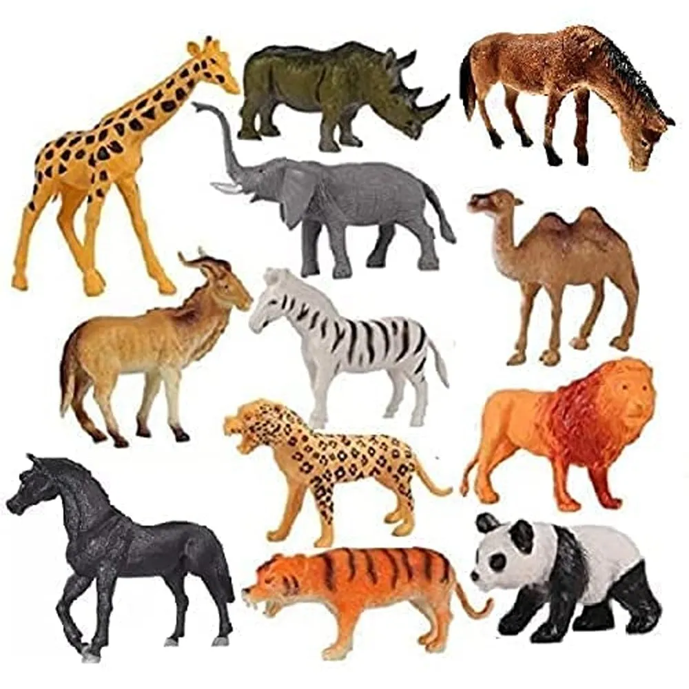 Animal Toy Figure Set Big Jumbo - Pack of 12