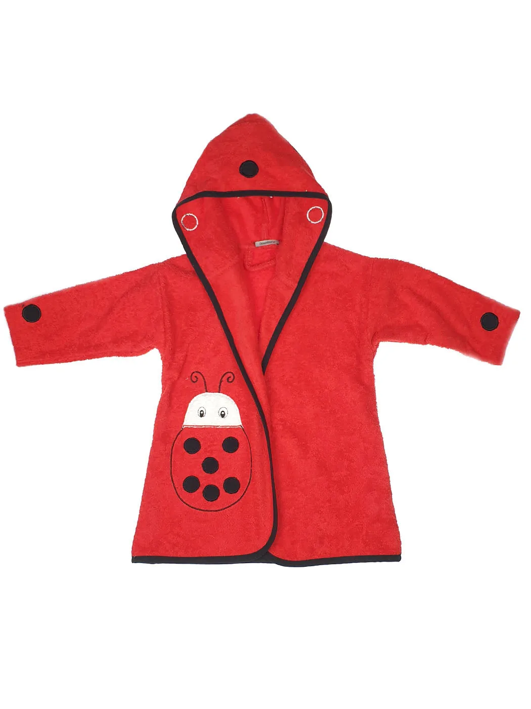 Baby Bathrobe with hood-LADYBUG