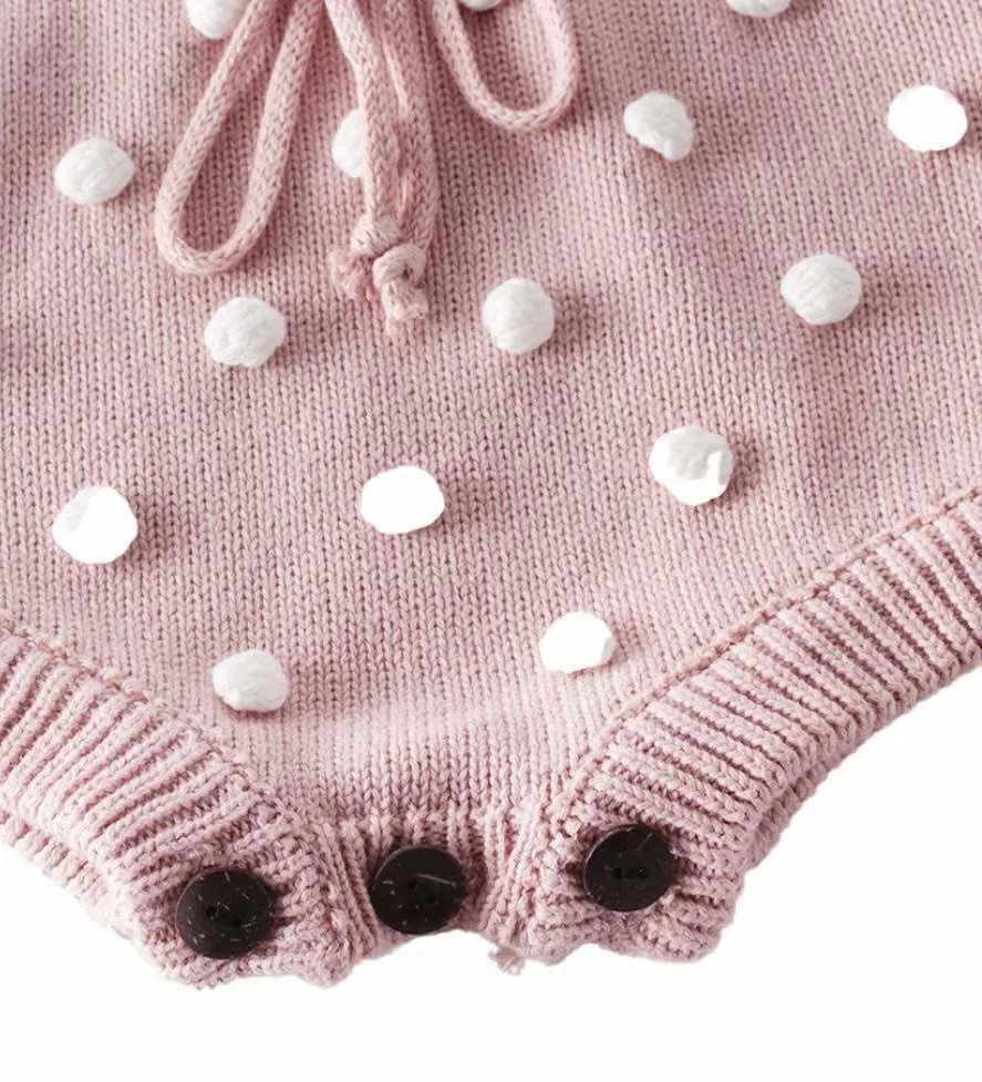 Baby Girl Pink Knitted Romper