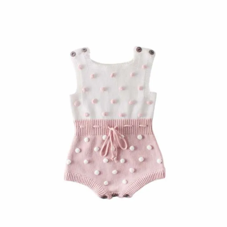 Baby Girl Pink Knitted Romper