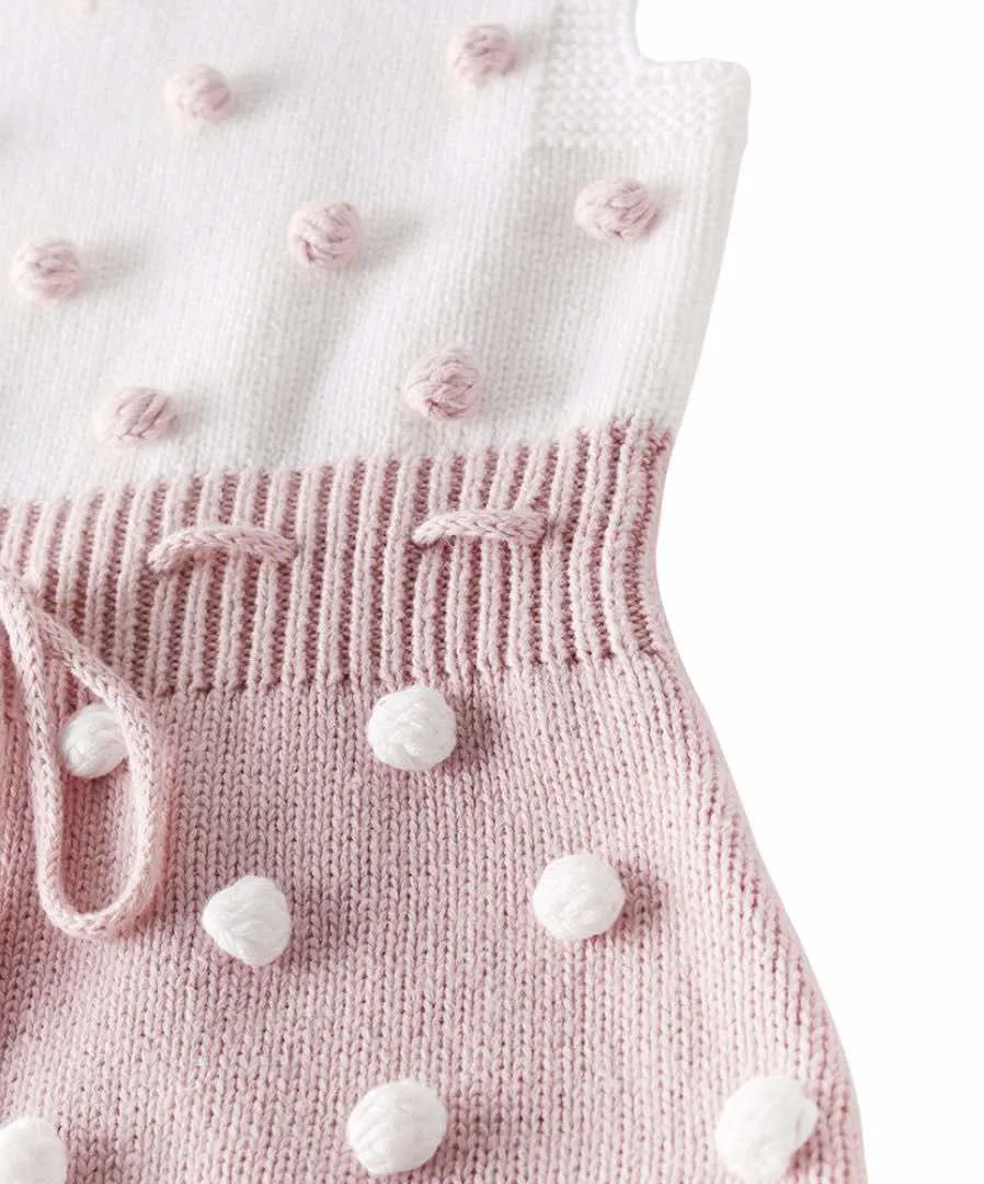 Baby Girl Pink Knitted Romper