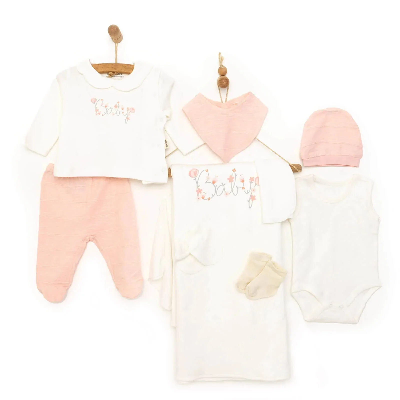 Bebbek Baby Girl 10 pcs  Newborn Starter Set - Ecru