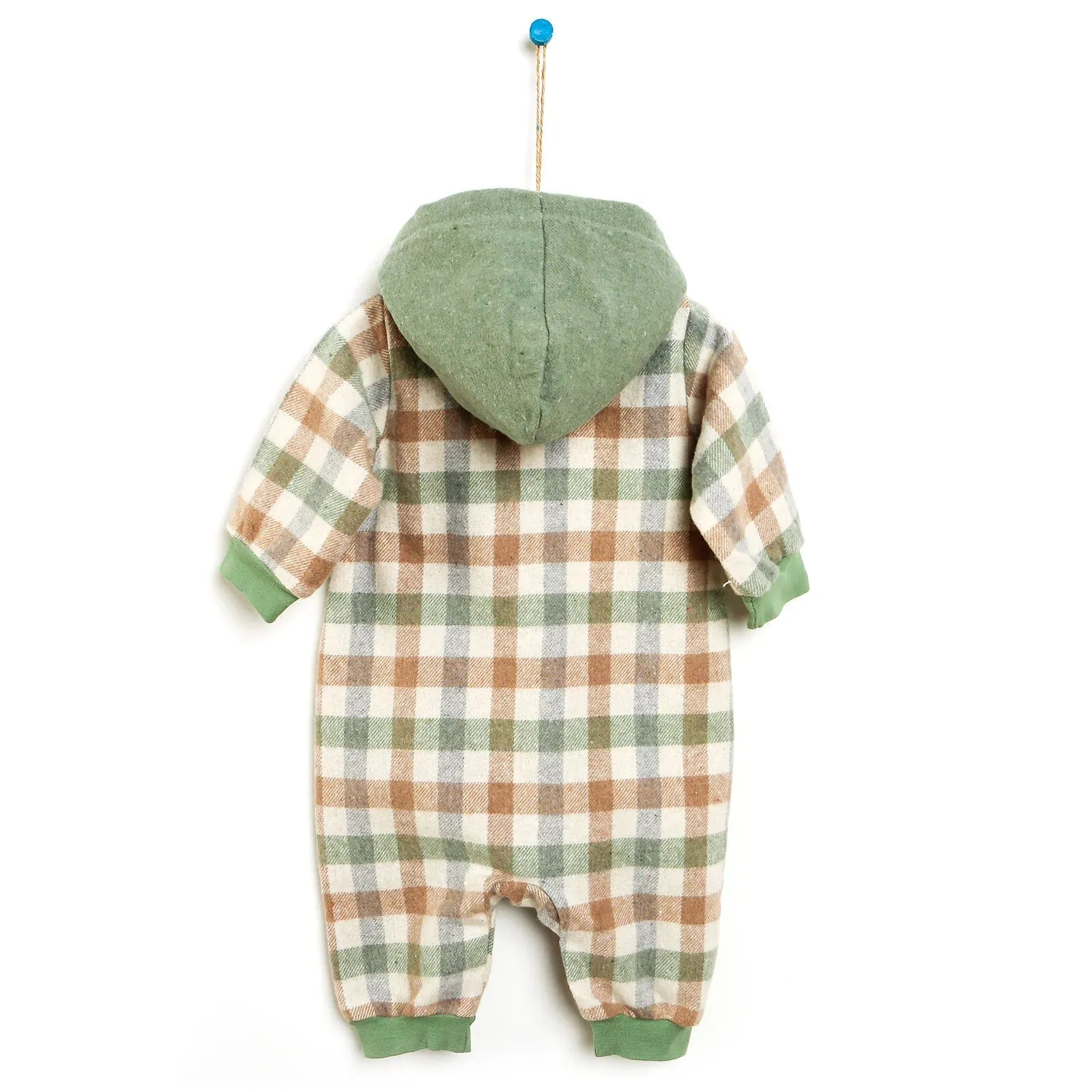 Bebbek Newborn Lumberjack Hooded Jumpsuit - Mint