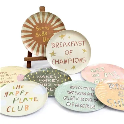 Durable Melamine Breakfast Club-Themed Plates