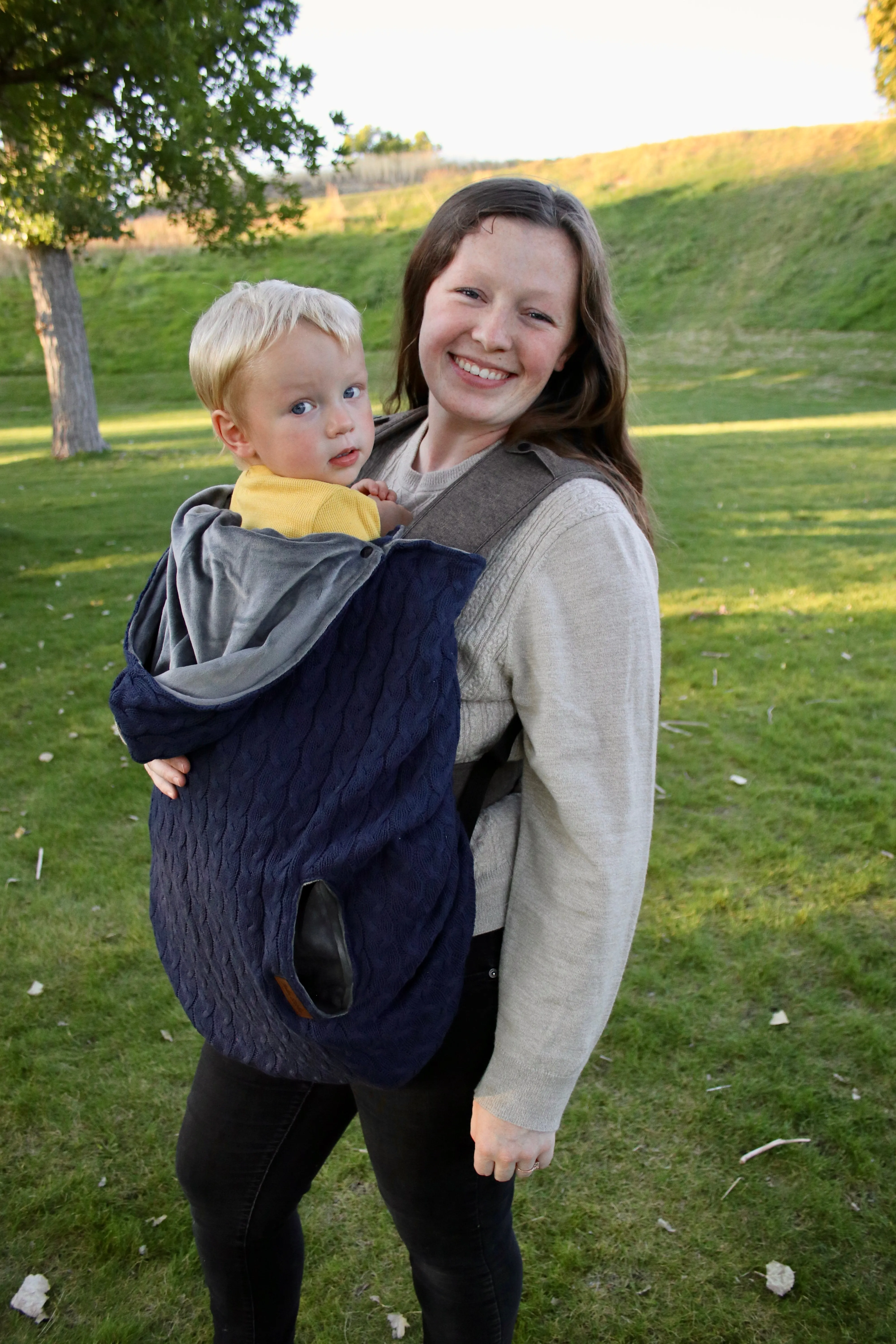 Burgundy Chunky Knitted- Sweater Knit Carrier Cover