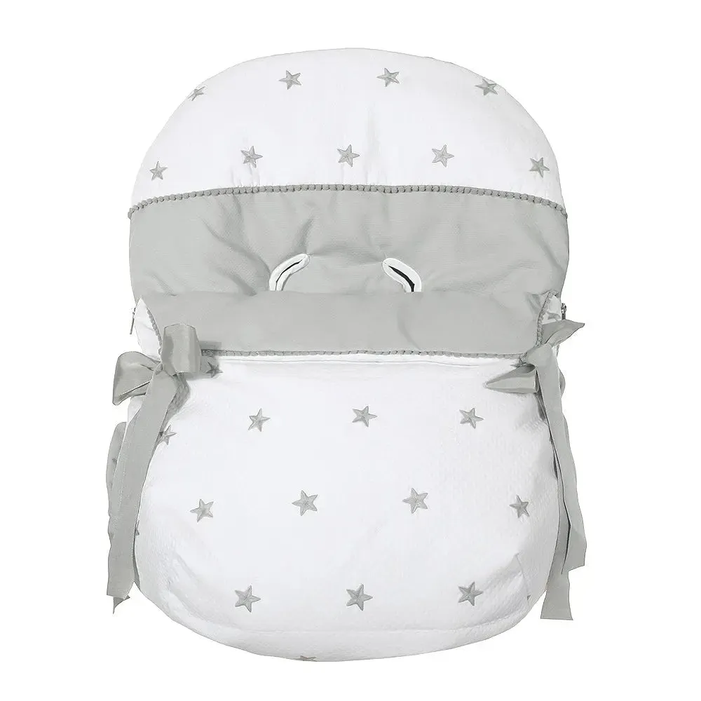 Car seat cover stars grey