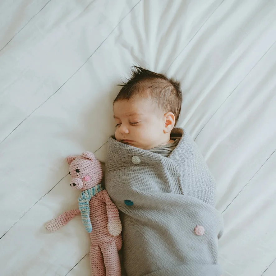 Crochet Pig Rattle Plush
