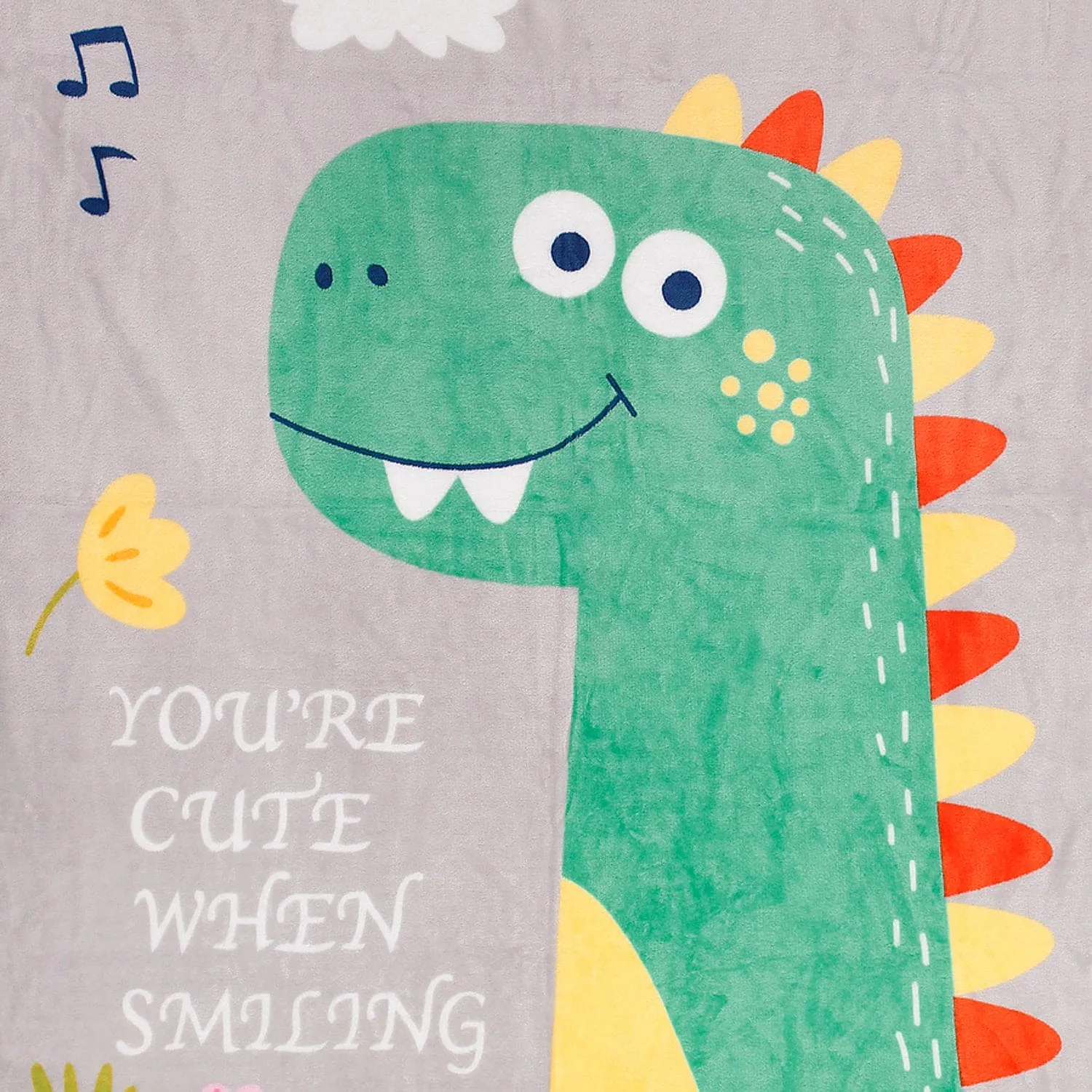 Cute Smile Grey One Ply Blanket