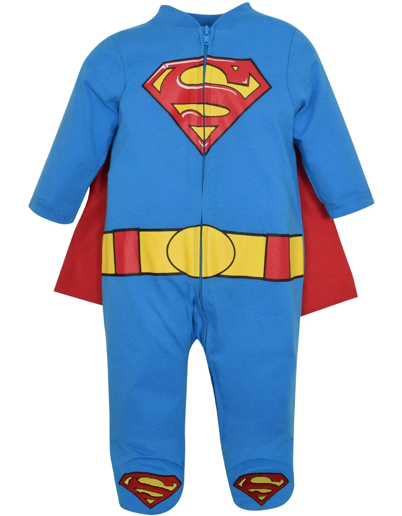 DC Comics Justice League Superman Zip Up Costume Coverall and Cape