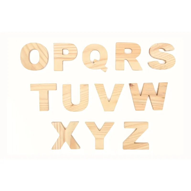 Educational Wooden Alphabets Uppercase - Medium (26 Pieces) Learning and Stacking Toy