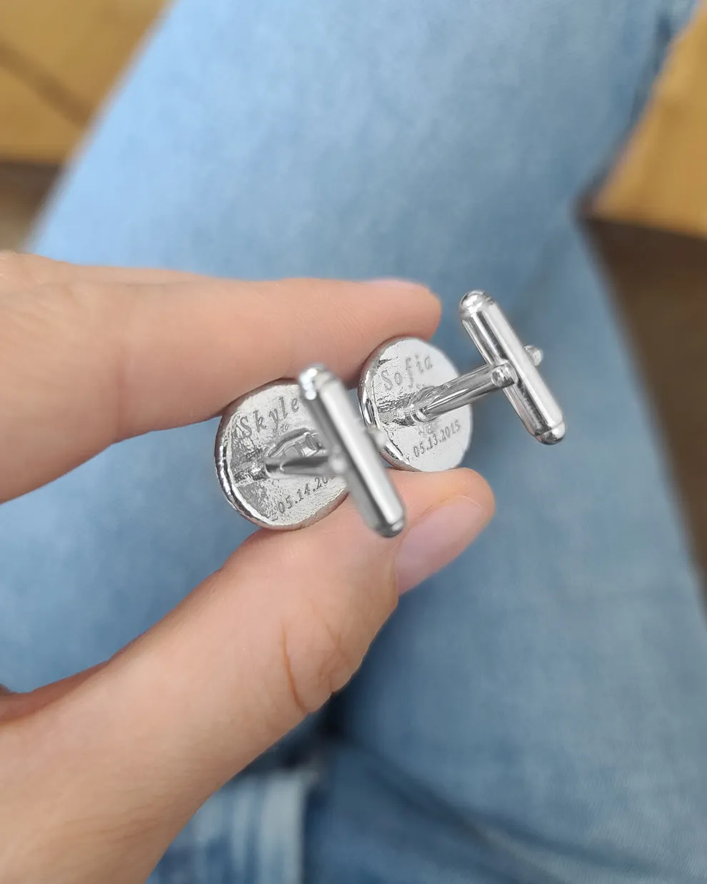 Fingerprints Cufflinks in sterling silver