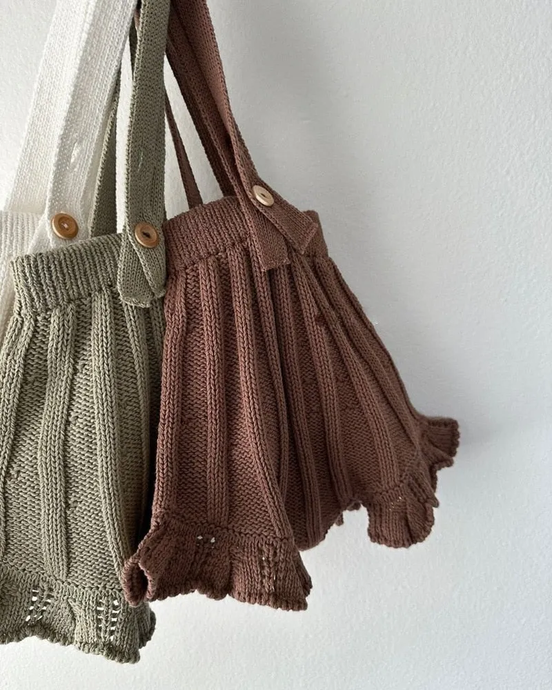 Flounce Knitted Overalls
