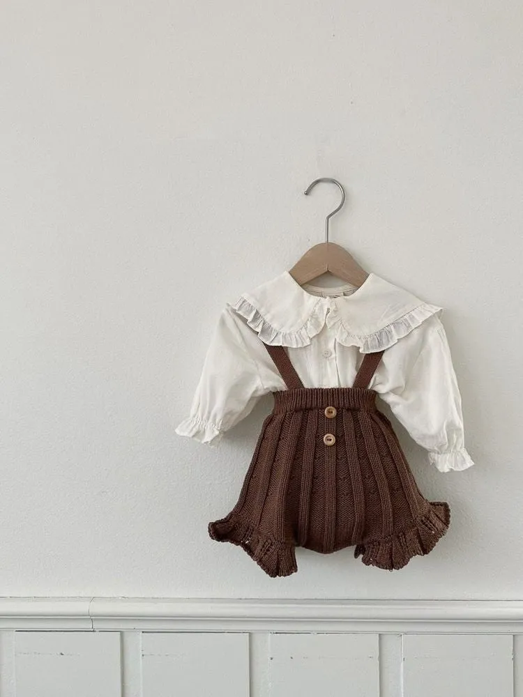 Flounce Knitted Overalls