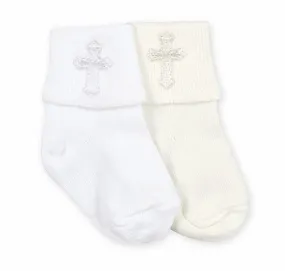 Jefferies Christening Cross Socks for Baby Boys - White or Ivory Jefferies Christening Cross Socks for Baby Boys - White or Ivory