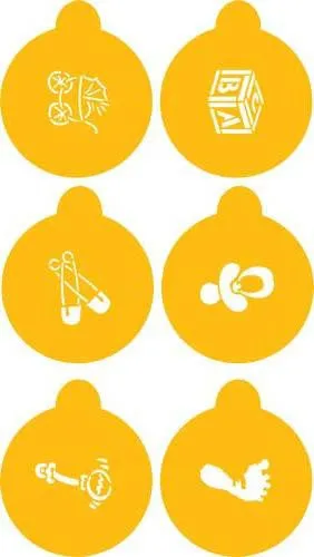 Large Baby Cupcake/Cookie Stencil Set 3"