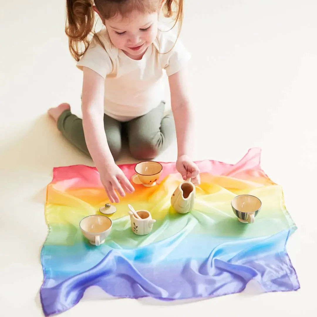 Mini Enchanted Playsilks - 100% Silk Natural, Waldorf Toys: Rainbow