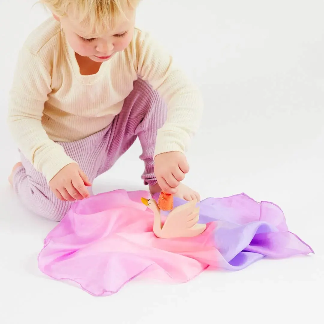 Mini Enchanted Playsilks - 100% Silk Natural, Waldorf Toys: Rainbow