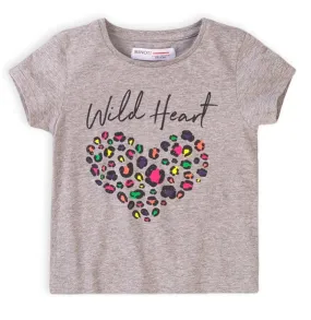 Minoti Girls T-shirt Wild Heart Grey (4-5yrs)