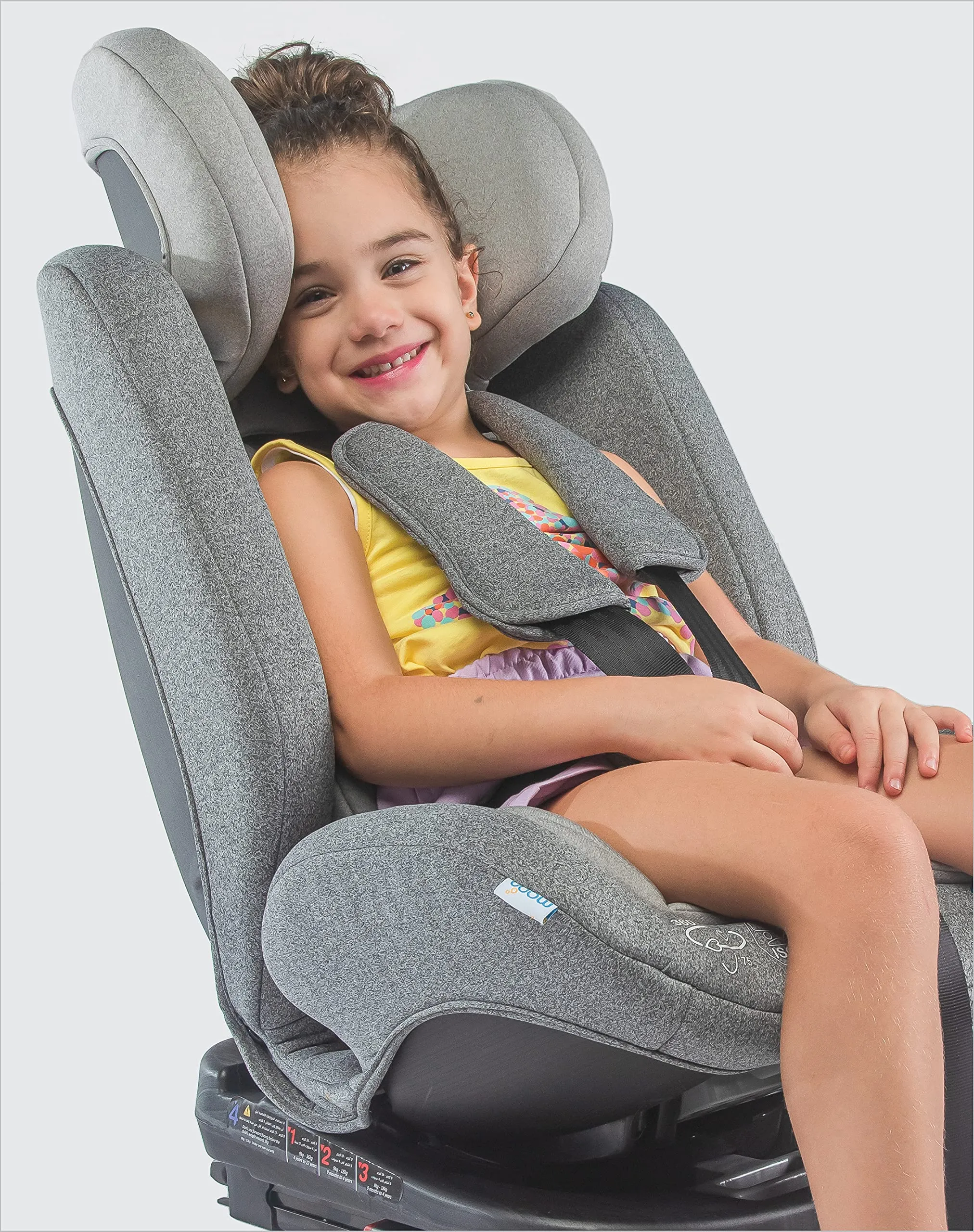 MOON Rover Car Seat – Baby Travel Gear Group 0-1-2-3 – 360 Degree Baby Carrier Car Seat w/Isofix – 0-12yr Baby Safety Products – Rear & Forward Convertible Car Accessories - Blue