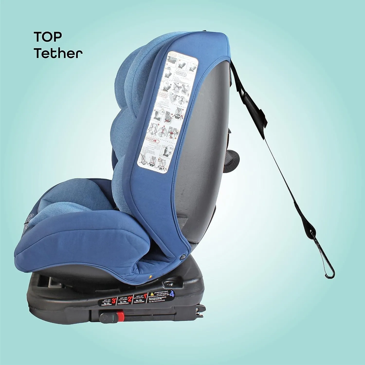 MOON Rover Car Seat – Baby Travel Gear Group 0-1-2-3 – 360 Degree Baby Carrier Car Seat w/Isofix – 0-12yr Baby Safety Products – Rear & Forward Convertible Car Accessories - Blue