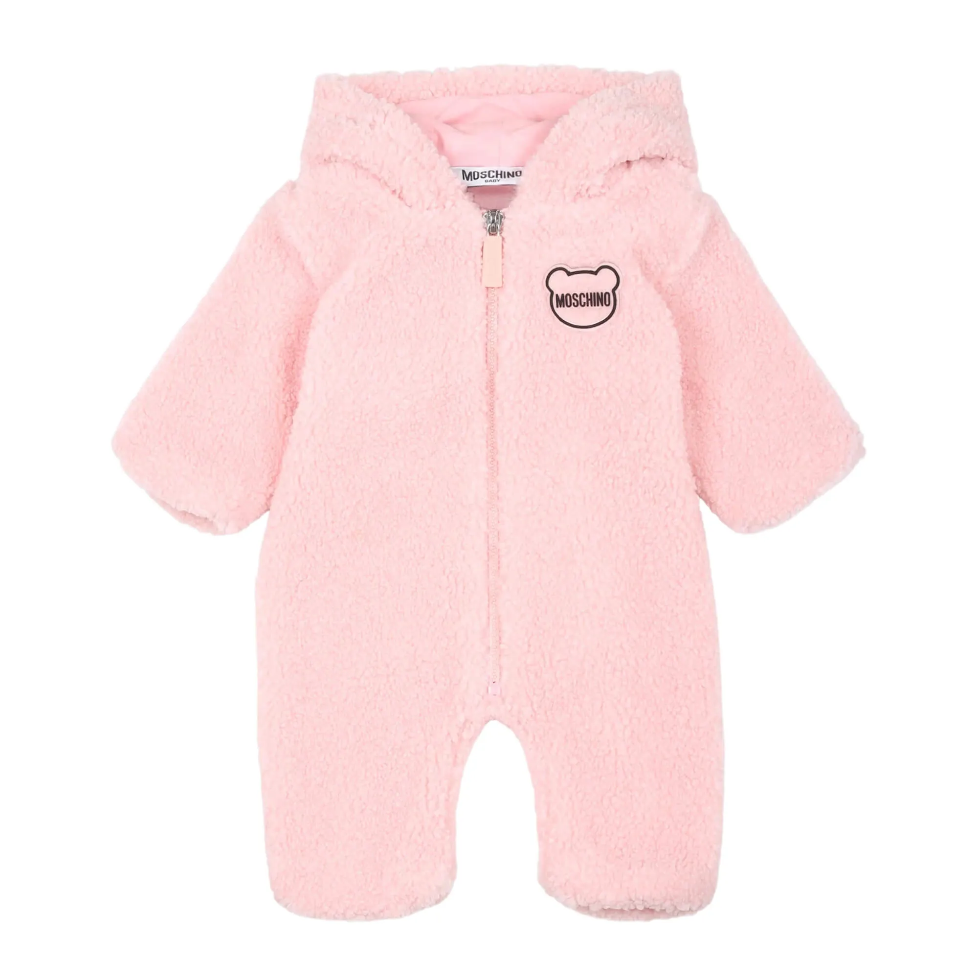 Moschino Baby Girls Fuzzy Pink Onesie
