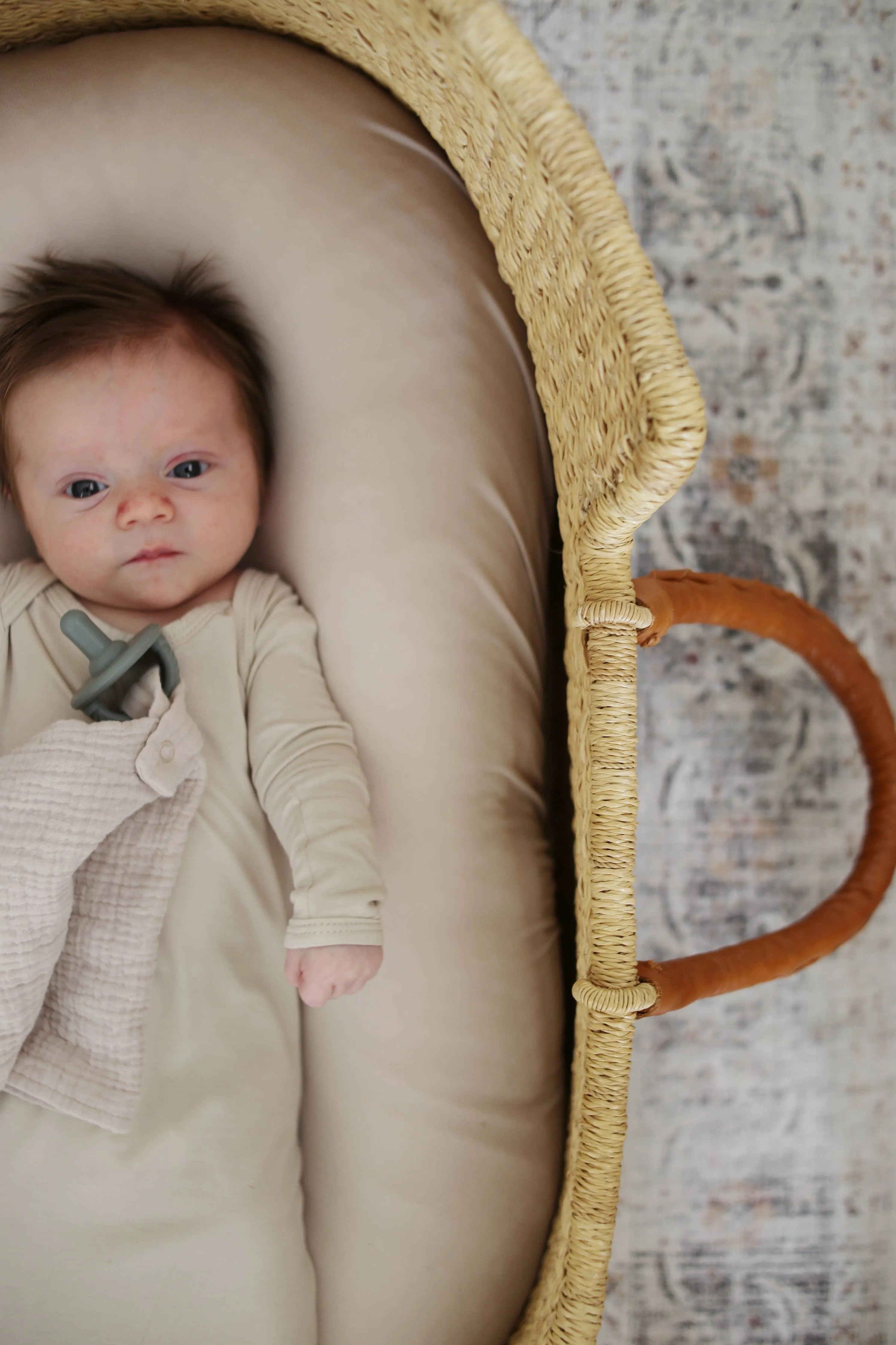 Natural Bamboo Knotted Gown: 0-3 Months