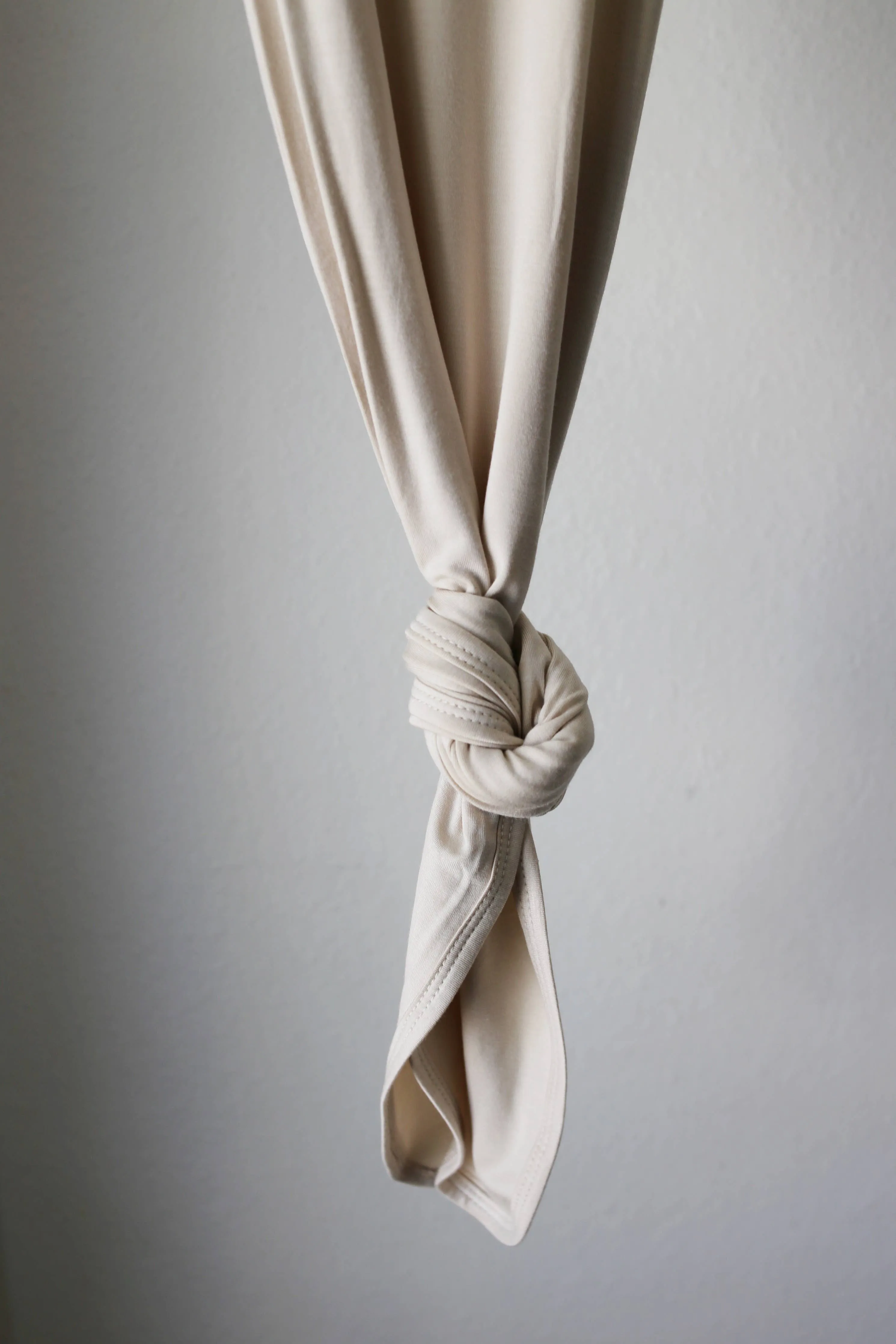 Natural Bamboo Knotted Gown: 0-3 Months