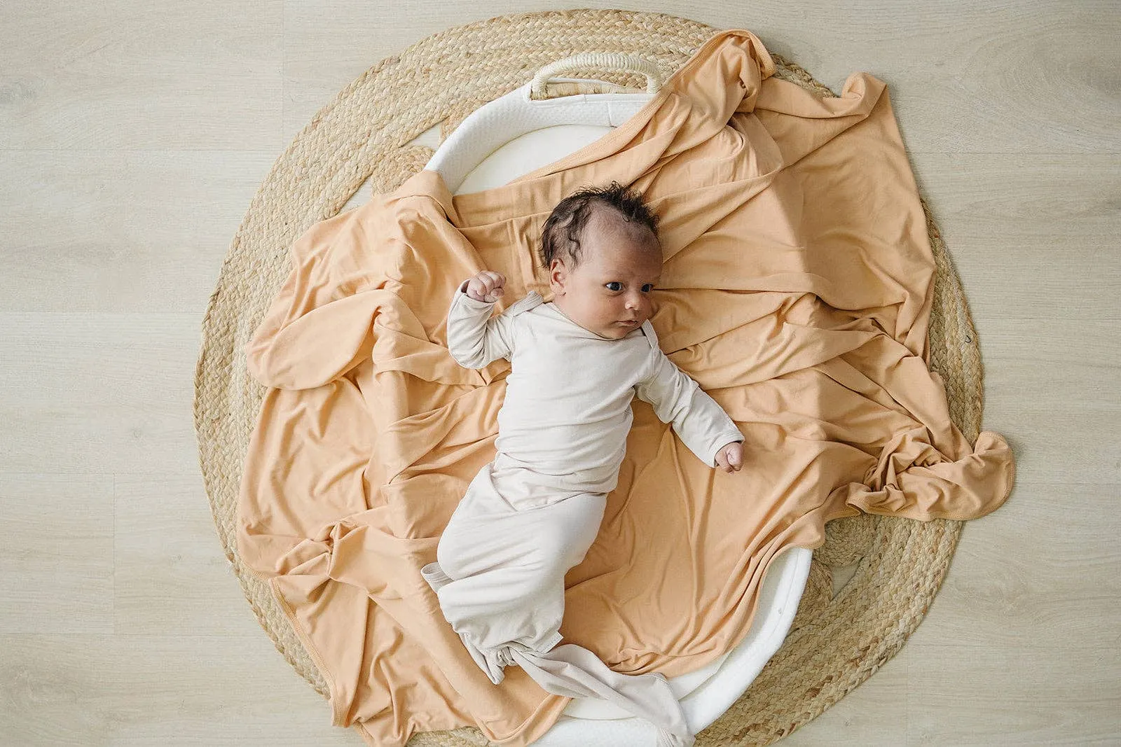 Natural Bamboo Knotted Gown: 0-3 Months