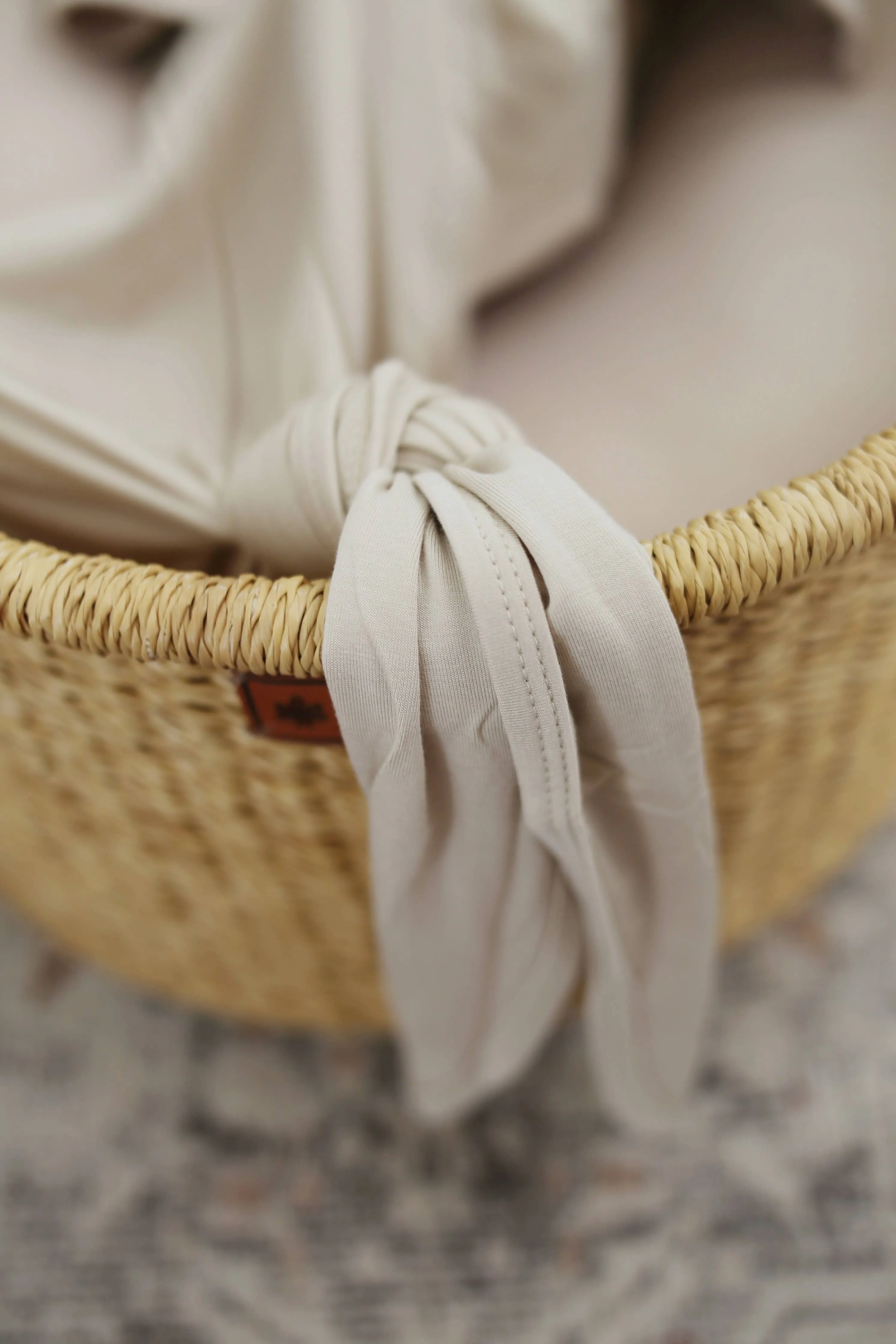 Natural Bamboo Knotted Gown: 0-3 Months