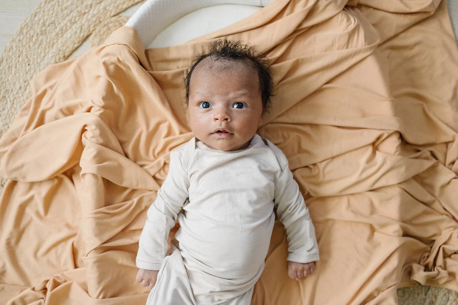 Natural Bamboo Knotted Gown: 0-3 Months