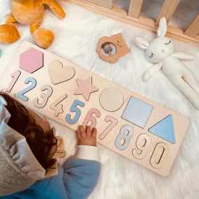 Numbers and Shapes Wooden Educational Puzzle Numbers and Shapes Wooden Educational Puzzle
