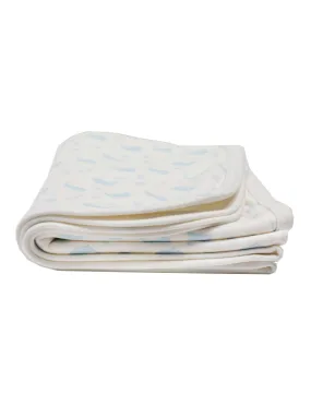 Organic Cotton Baby Blanket , Ocean Blue.