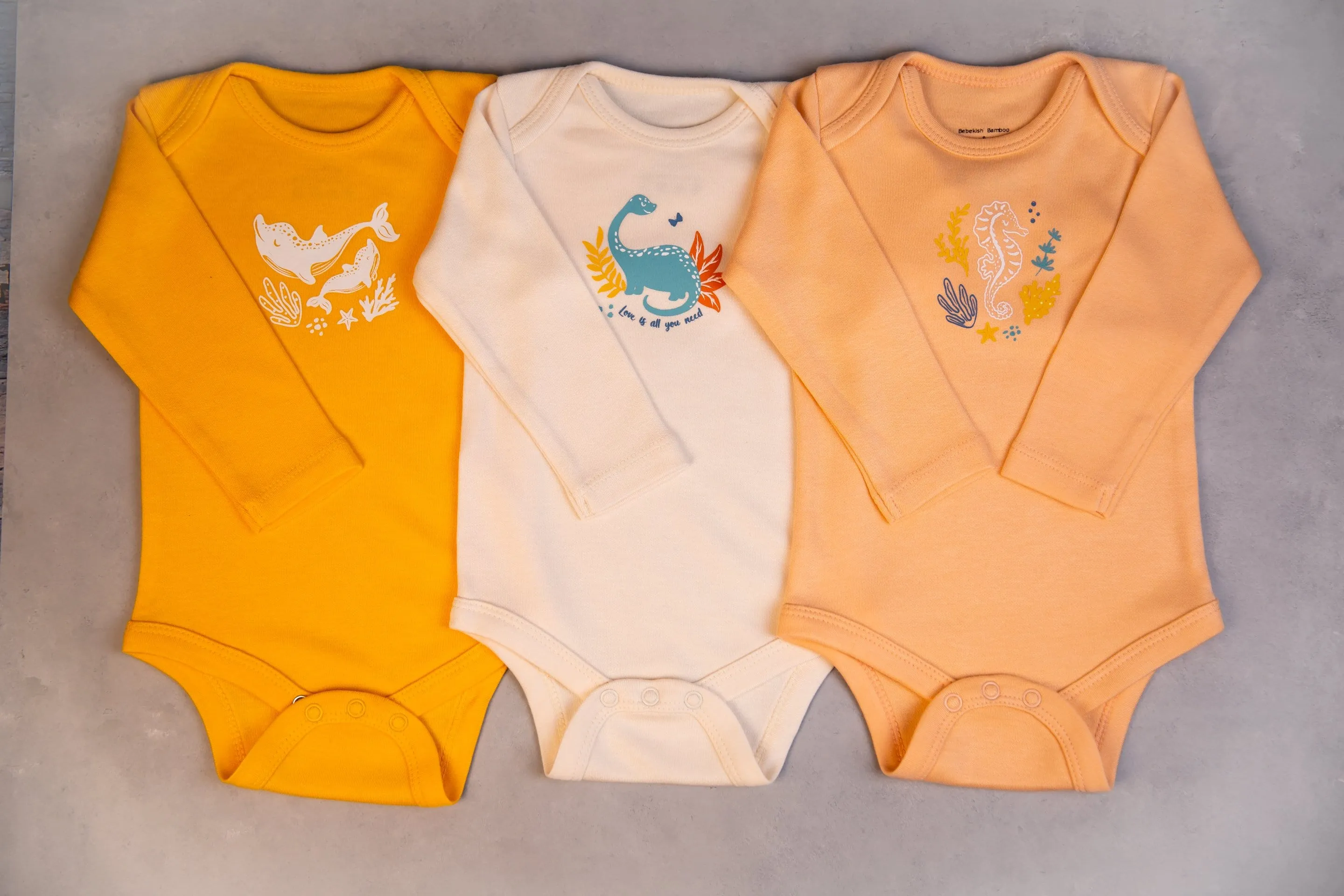 Organic Long Sleeve Body Baby Dino