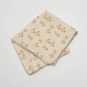 Over the Dandelions Swaddle with Lace - Daisy