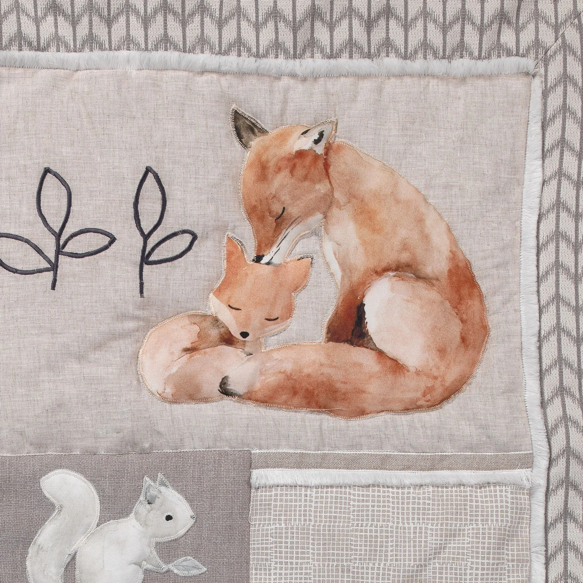 Painted Forest 4-Piece Crib Bedding Set - Gray, Beige, White
