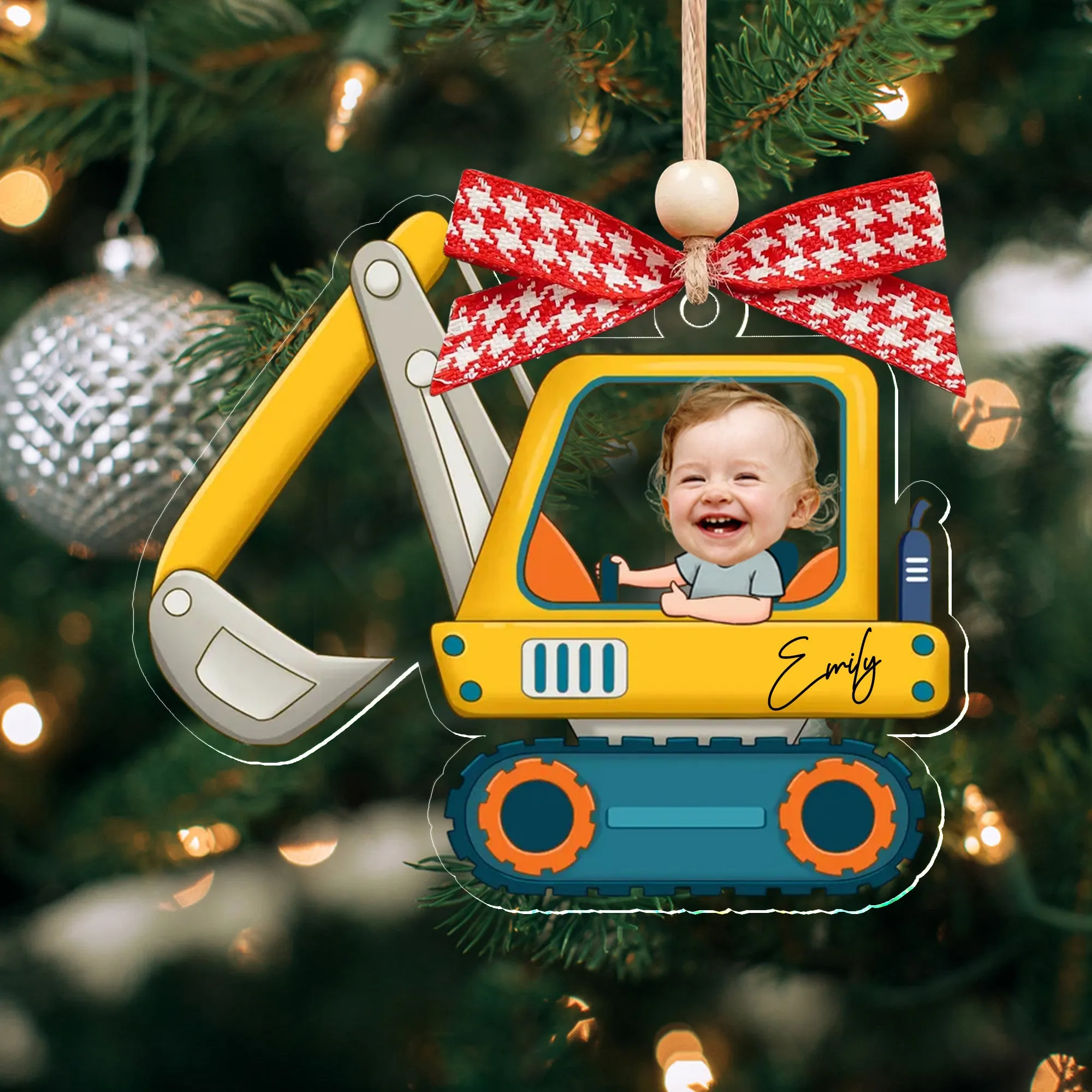Personalized Drive Safe Daddy Car Hanger, Custom Car Baby Photo Ornament CF540