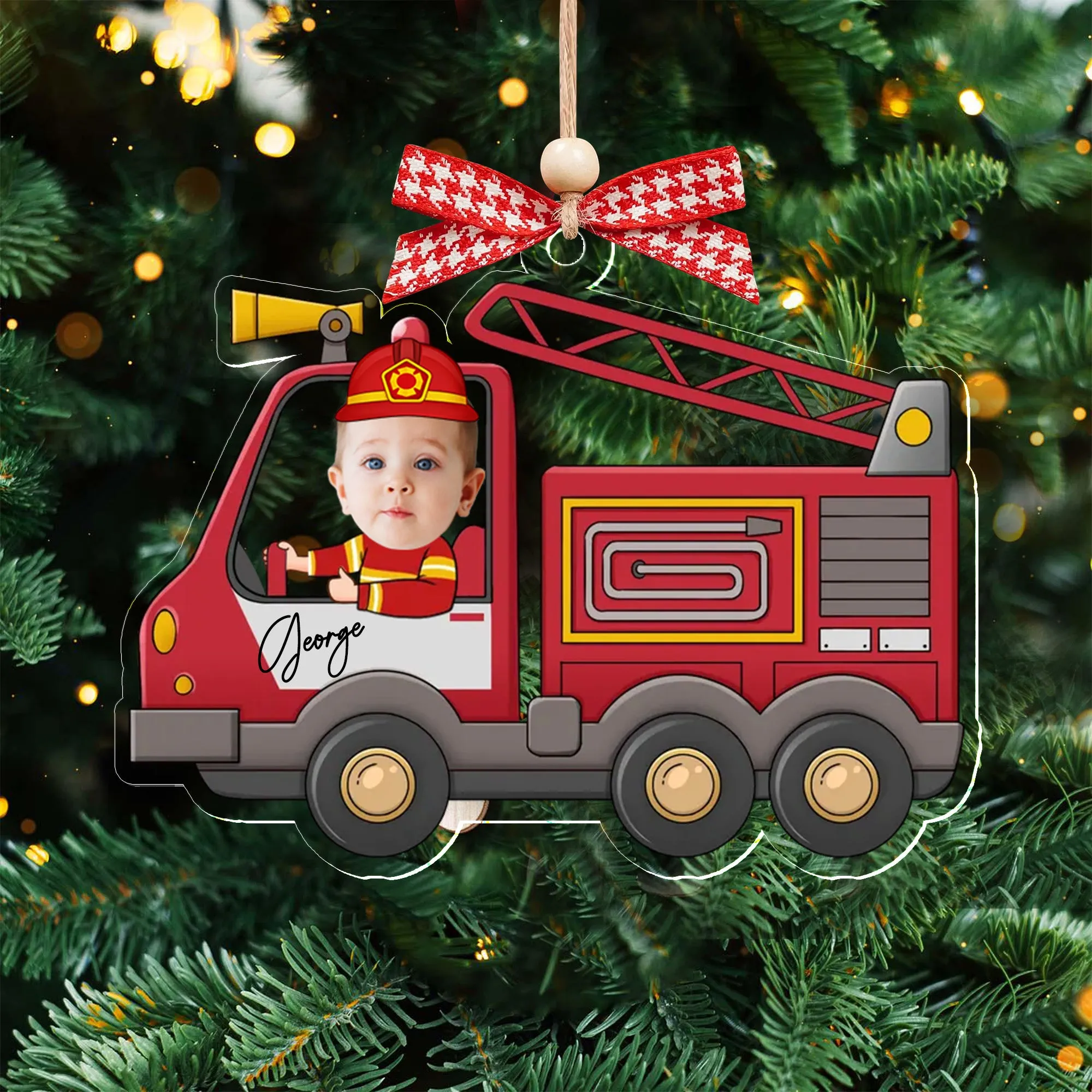 Personalized Drive Safe Daddy Car Hanger, Custom Car Baby Photo Ornament CF540